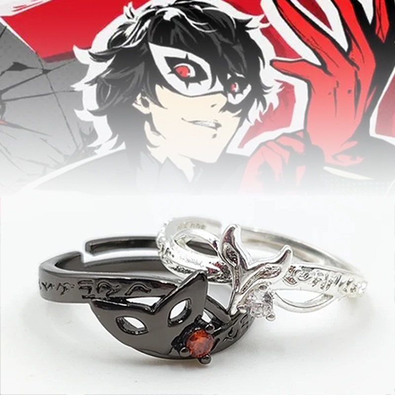 Jogo Persona 5 Anel Unisexo GoroAkechi Crow JOKER Ren Amamiya Cosplay Anéis De Abertura Ajustável Jóias Acessórios Presentes