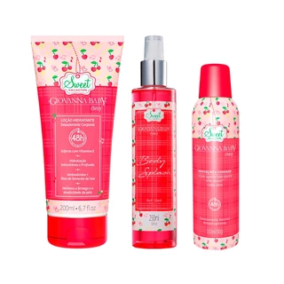 Giovanna Baby Kit 3un - 1un Loção Hidratante + 1un Body Splash + 1un Desodorante - Cherry