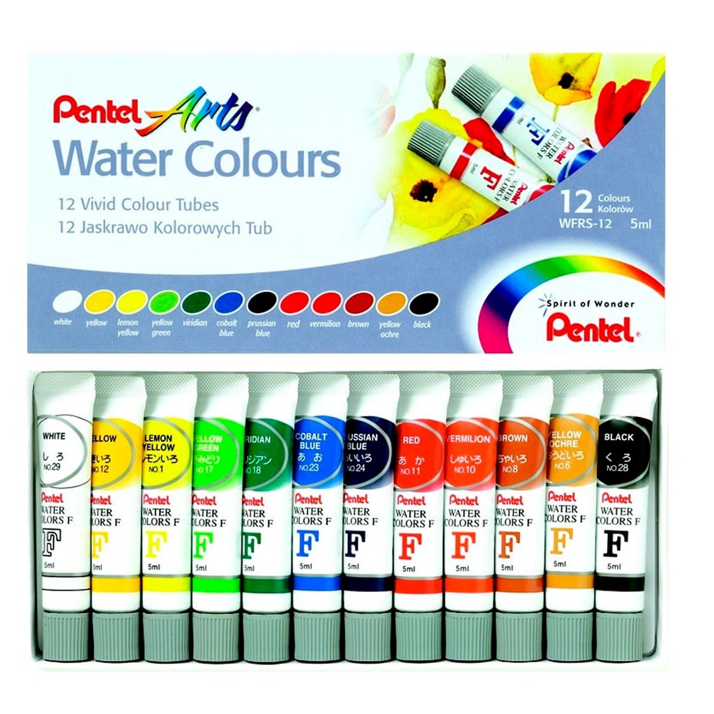 Aquarela Pentel Arts Water Colours Conjunto Com 12 Cores Nfe | Shopee ...