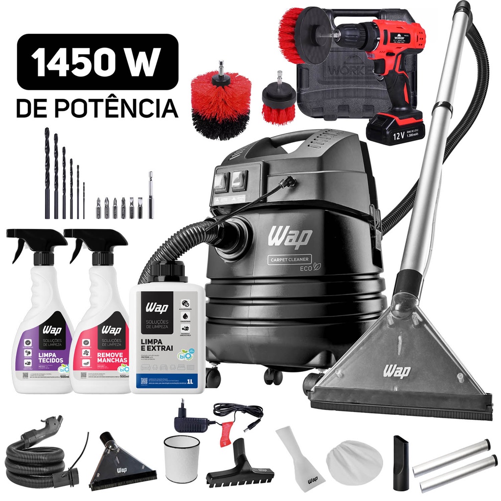 Extratora 25L 1450W Limpeza Sofá Colchão Estofado + Produtos | Shopee ...