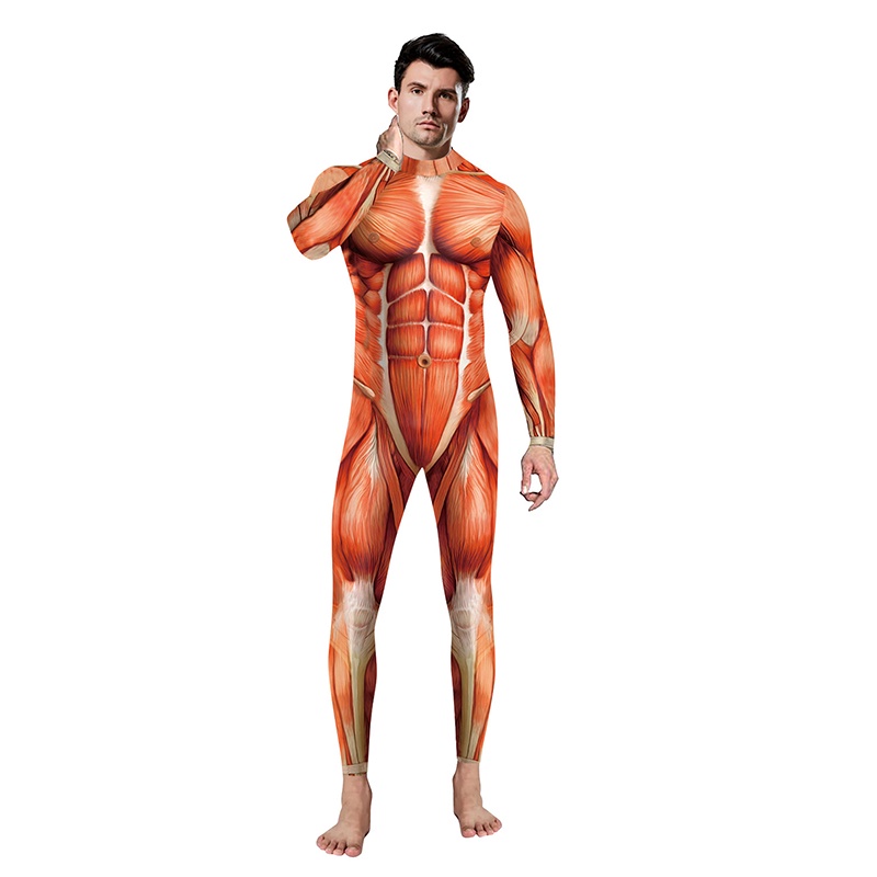 Halloween 3D Festa Músculo Impresso Fato Elástico Anatomia Humana Corporal Cosplay De Fantasia