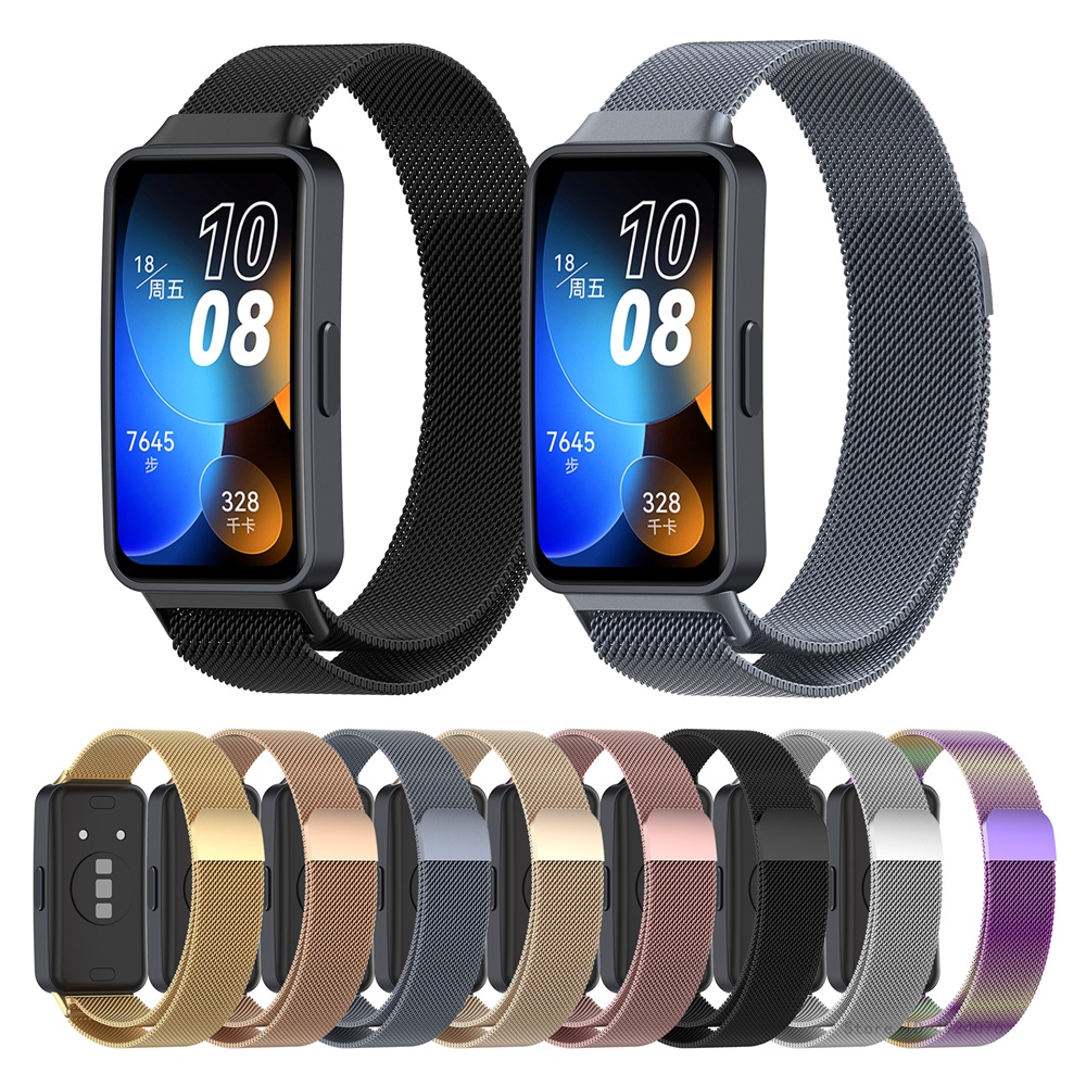 Milan Magnetic Loop Strap Para Huawei Band 8 Strap Pulseira Pulseira Para Banda 8 Metal Wrist Strap Acessórios de Substituição correa