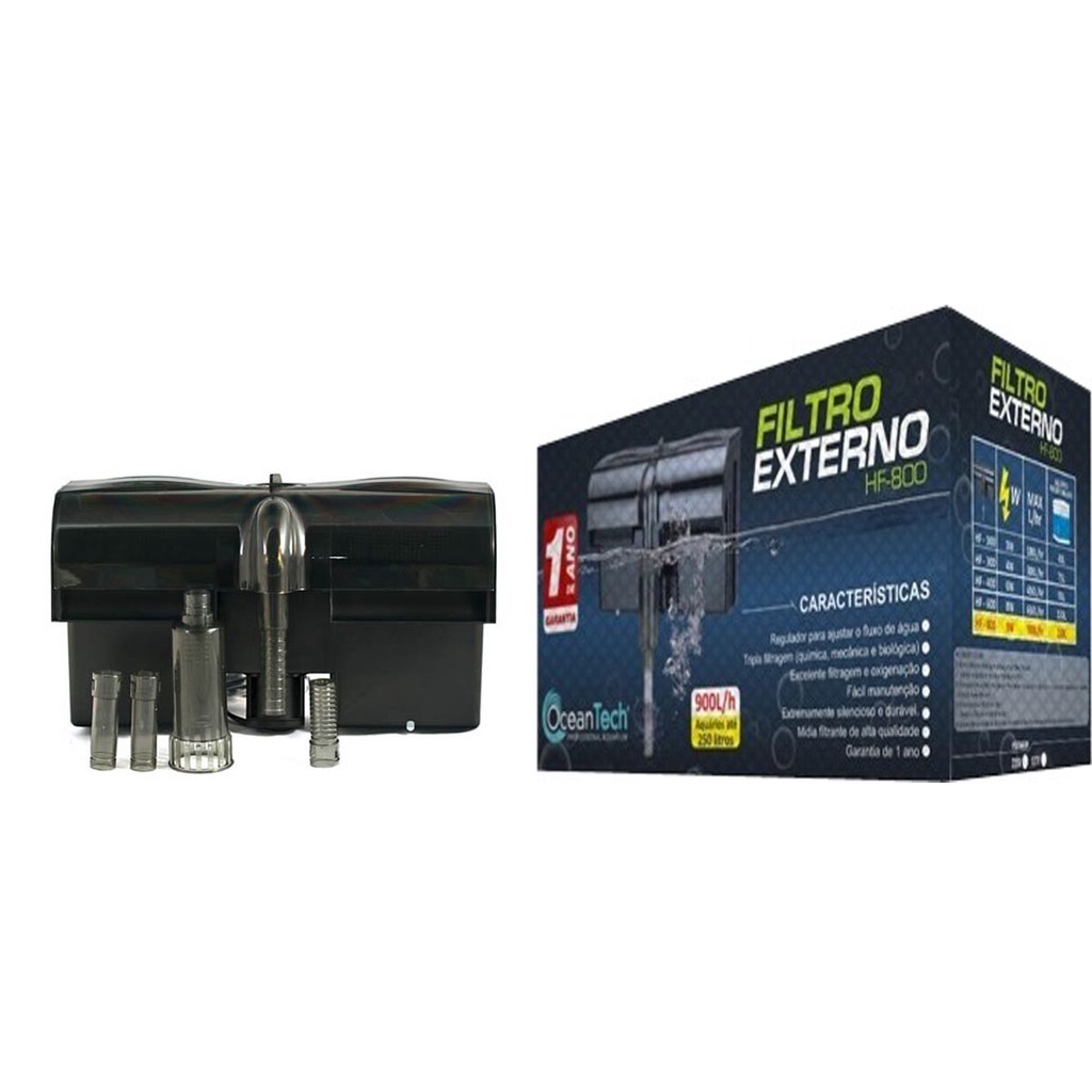 Filtro Externo Ocean Tech Hf-800 Aquario 250l 900l/h Hang On