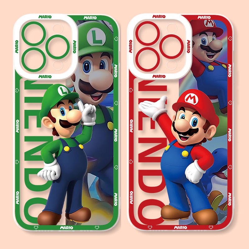 Capa Capinha Case Estojo Samsung Galaxy A15 A25 A05 A05S A21S A03 A20S A03S A02S A71 A11 A02 A20 A30 A32 A13 A12 A30S A50 A50S A7 2018 A10S A04 A52 A52S A31 A53 A51 M11 M12 M02 A23 Soft Cute anime mario Clear Phone