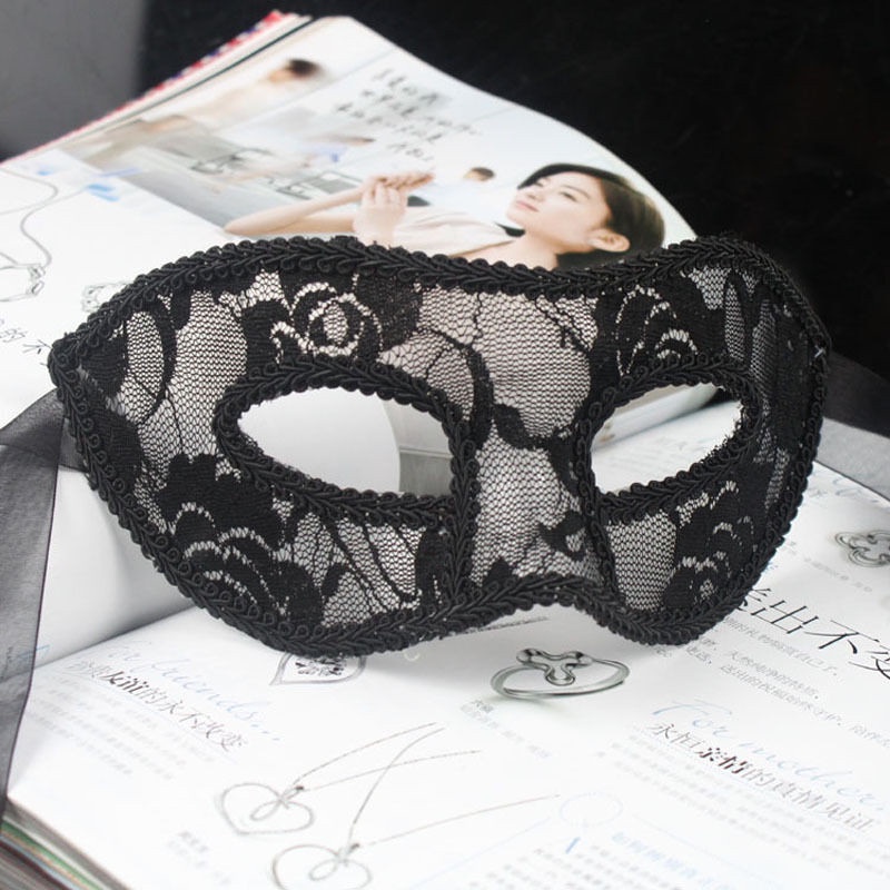 Máscara Veneziana Rígida Misteriosa em Renda (CorPreta) Shopee Brasil
