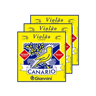 Kit 3 Encordoamento Giannini Canário Violão Nylon C/Bolinha