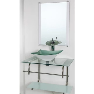 GABINETE DE VIDRO PARA BANHEIRO INOX 60CM CUBA QUADRADA BRANCO