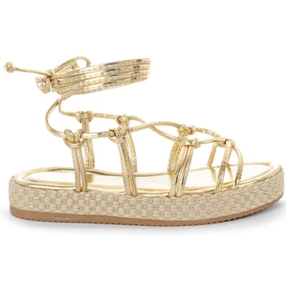 Sandália Feminina FlatForm com Amarração na perna promoção