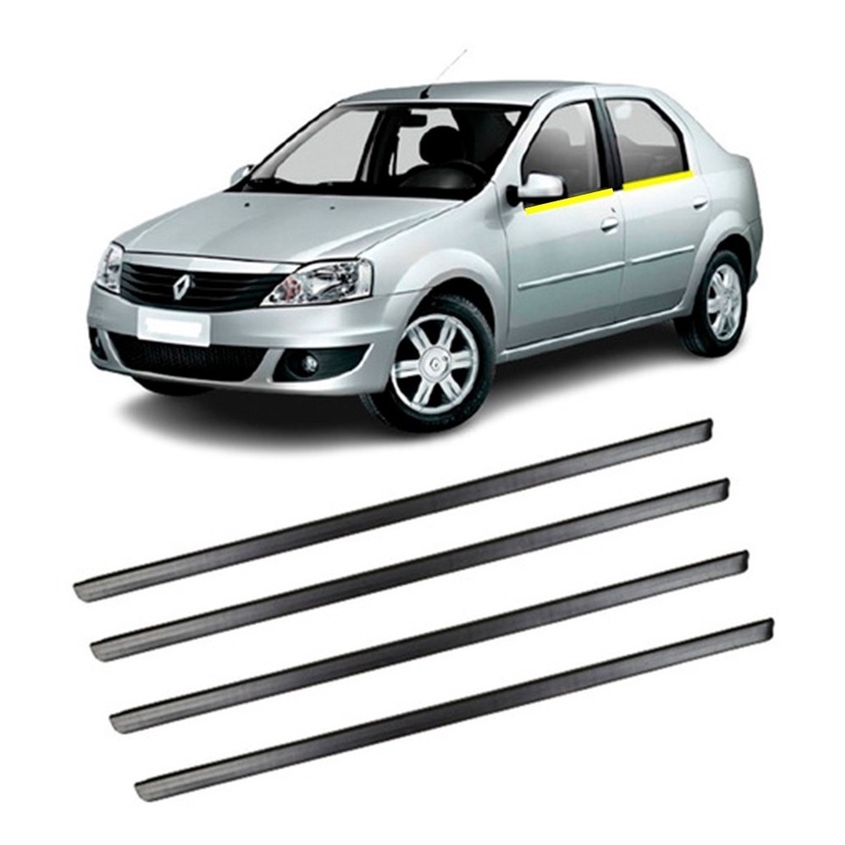 Kit Borrachas Pestanas Externas Renault Logan Até 2014