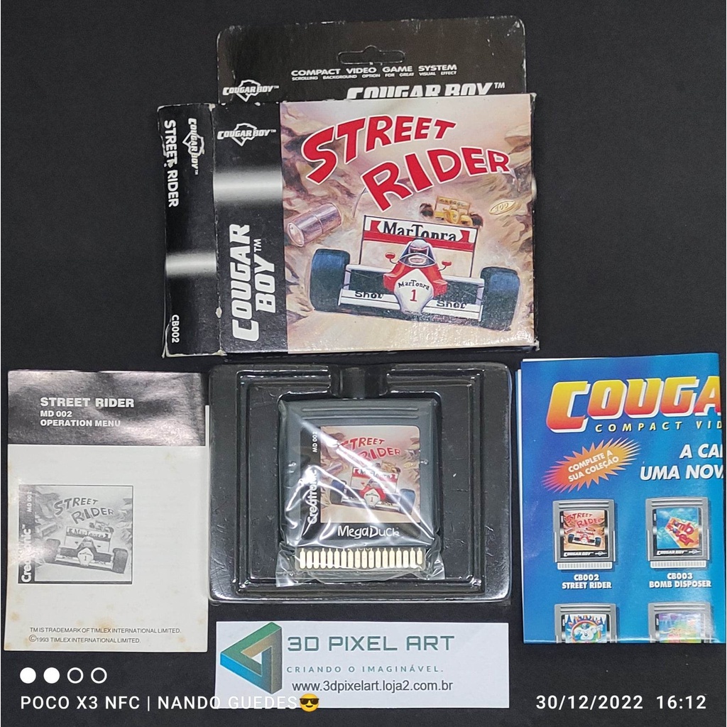 Jogo Street Rider Cougar Boy Original, completo 100% cartucho, fita ...