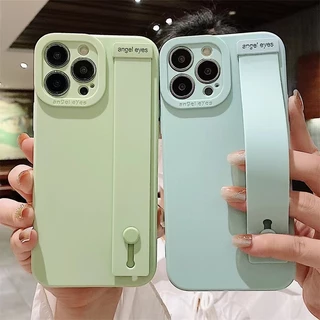 Tipo minimalista Cor sólida Bracket celular Capinha Capa Para iPhone 14 13 12 11 Pro Max XR XS X 7 8 Plus