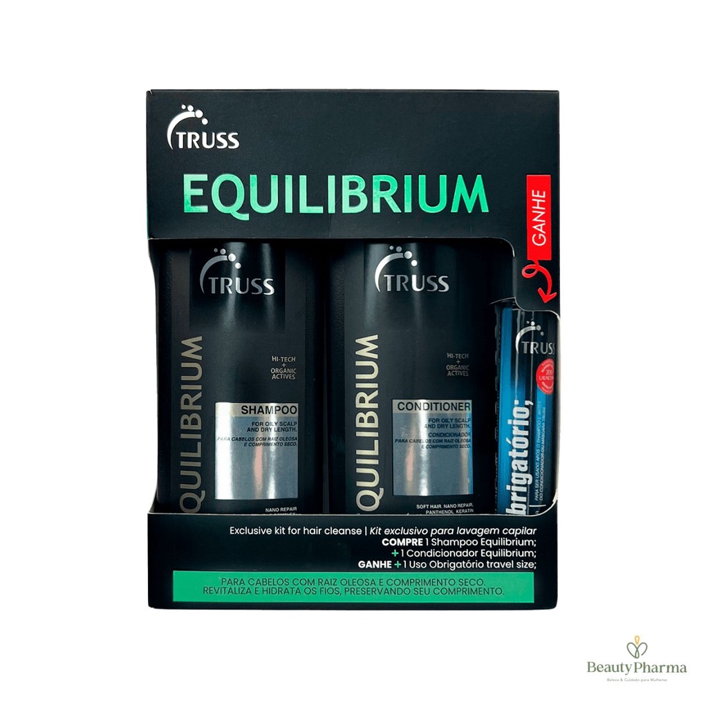 Kit Trio Cronograma Capilar Truss Equilibrium Xampu Cond Leavein ...