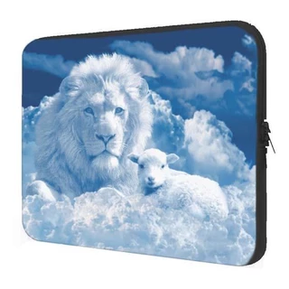 Capa Case Notebook 15.6 Personalizado Leão e Cordeiro