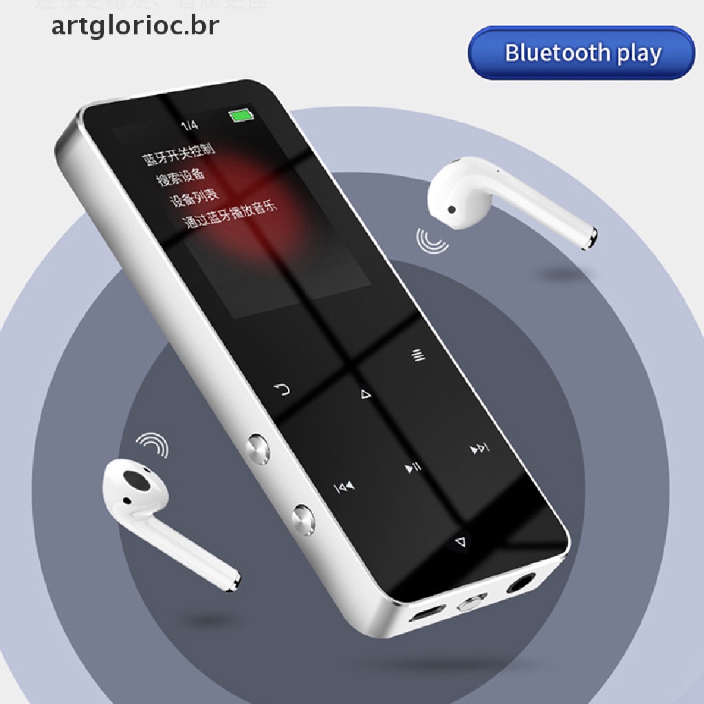 Artglorioc MP4 Player Com Bluetooth Chave De Toque Do Alto-Falante Embutido FM Radio Video .