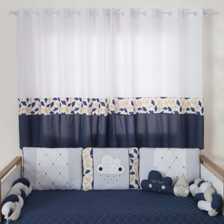 Cortina Nuvenzinha 2,00 Mts Para Quarto BEBE INFANTIL ALGODAO ENXOVAL COM VARAO INCLUSO