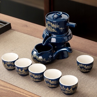 Conjunto de chá kung fu de bronze antigo, conjunto de chá simples  doméstico, caixa de presente