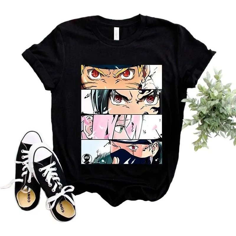 T-shirt Naruto Unisexe - Dessin Sasuke Kakashi Sakura - Coton, Tailles S à 5XL - Neuf Avec étiquettes