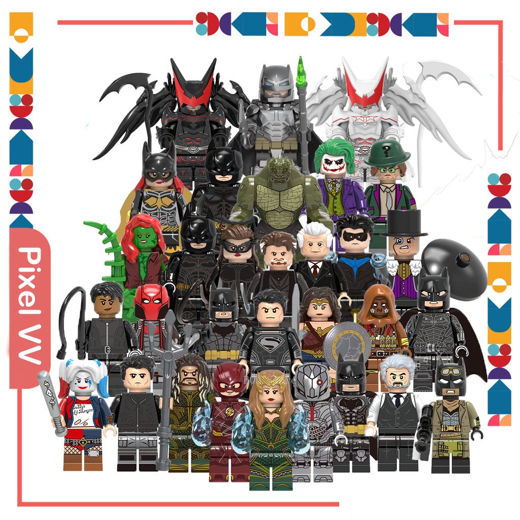 Minifiguras Da Liga Justiça Hellbat Super-Homem Mulher Maravilha Aquaman Gotham TV Figuras De Ação Construindo Blocos De Brinquedos Para Lego