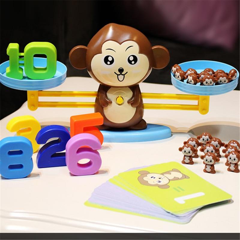 Mini inteligente sapo balança crianças montessori matemática brinquedo  número digital jogo de tabuleiro educacional aprendizagem brinquedos  material