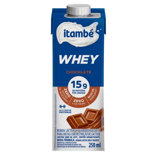 Bebida Láctea UHT Sabor Chocolate Zero Lactose Itambé Whey 250ml
