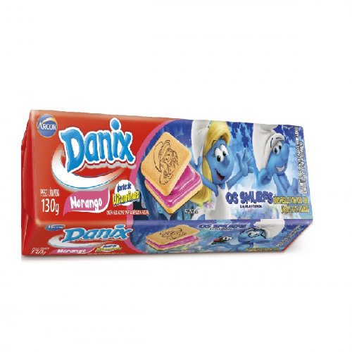 Biscoito Recheado Morango Danix Os Smurfs 130g | Shopee Brasil