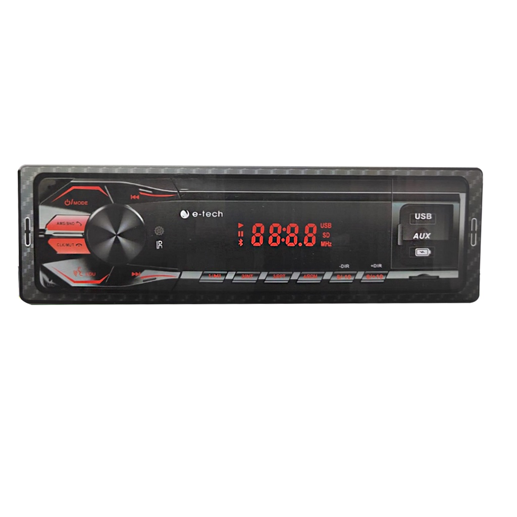 Radio Automotivo Bluetooth E-Tech Premium 40w 2 Entradas USB Auxiliar P2 E 18 Memórias FM Cartão SD