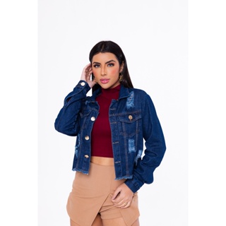 JAQUETA JEANS BASICA RASGADA / JAQUETA JEANS DESTROYE SEM LYCRA