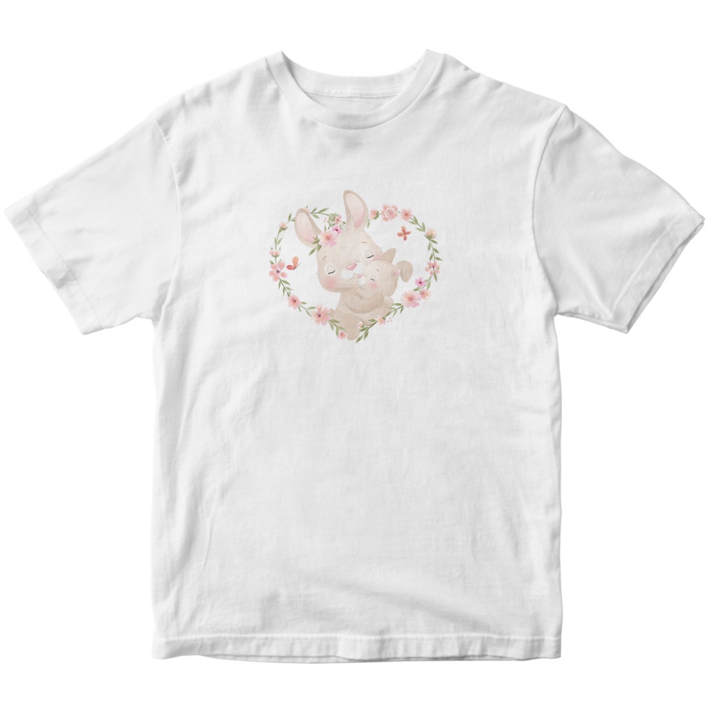 Bonito T-shirt Bordado Coelho Rosa Dos Desenhos Animados - Kawaii Fashion  Shop