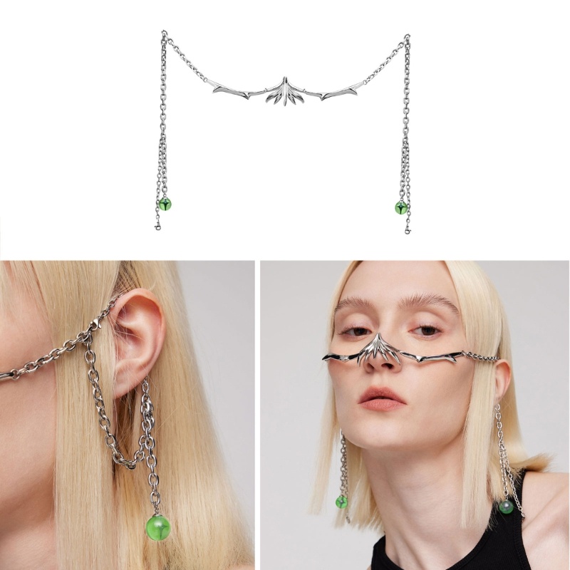 HAP Máscara Facial Com Franja Única Para Mostra Jóias De Ornamento Cyber Punk Liquid Half Face Fringe