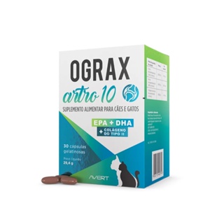 Suplemento Ograx Artro 10 para Cães e Gatos 30 Capsulas