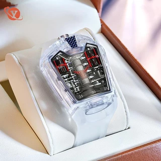 Relógio Masculino De Pulso YP De Alta Tendência Kingston Marca Transparente Quartzo De Silicone