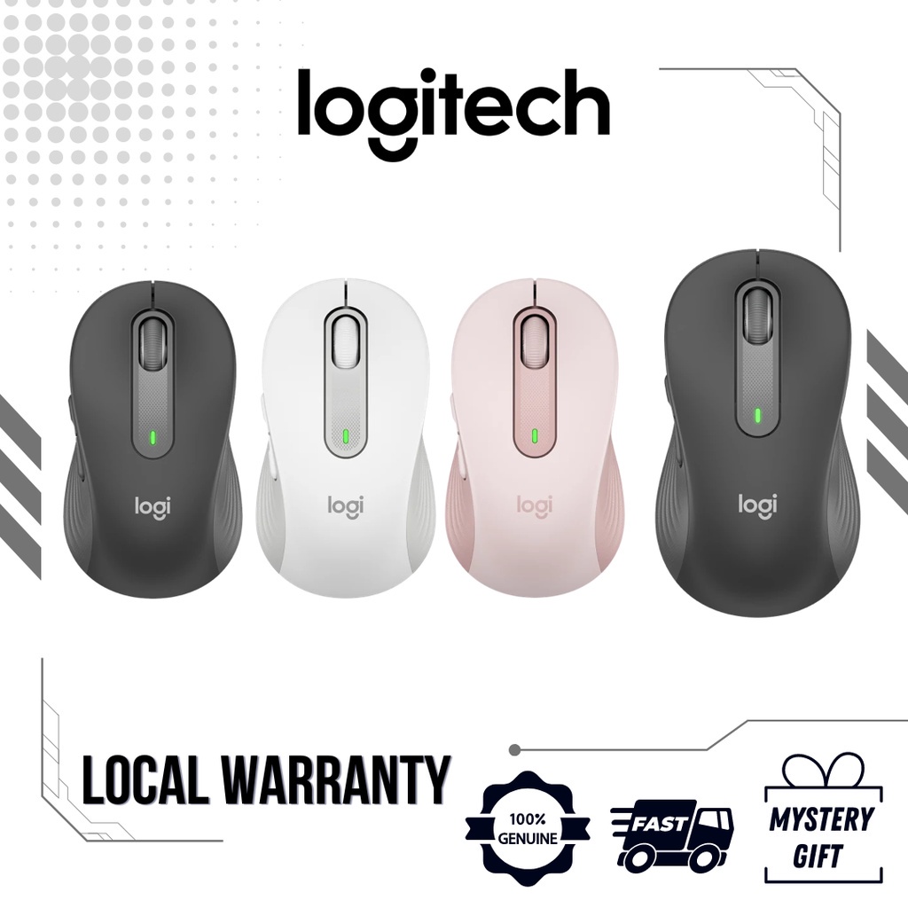 Logitech Signature M650 Wireless Mouse with Silent clicks, customizable side buttons ,Small Medium Hand -Bluetooth Mouse