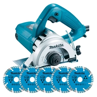 Kit Serra Mármore 110mm 4100nh3z Makita e 5 Discos Diamantado