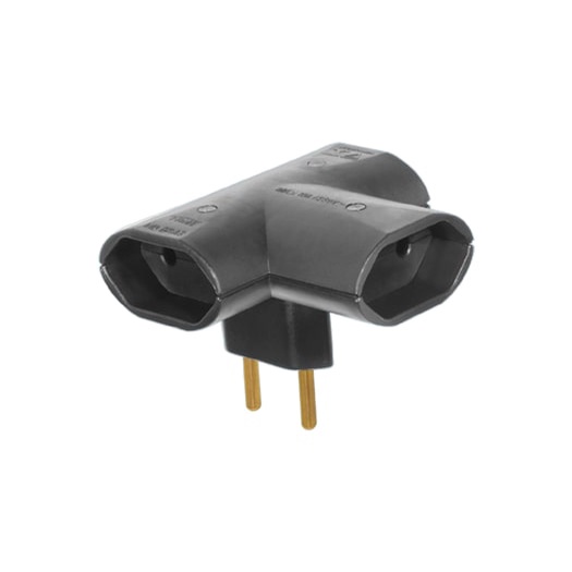 Plug benjamin 2 pinos 3 saidas fame 10a preto | Shopee Brasil