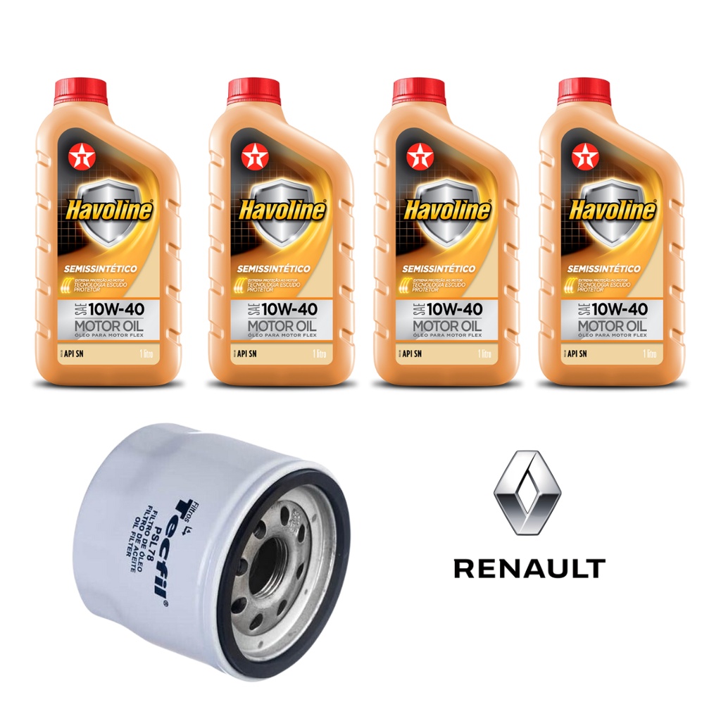Kit Troca De Oleo Filtro Renault Clio/logan/sandero 1.0 16v Oleo ...