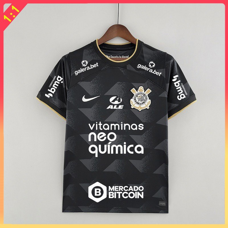 Camisa De Futebol 22 23 C S Jersey Esportiva Preta Masculina Todos Os Patrocinadores Shopee Brasil