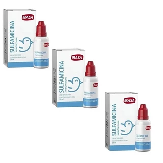 Kit 3 Sulfamicina 20ml - Ibasa Tratamento Coccidiose