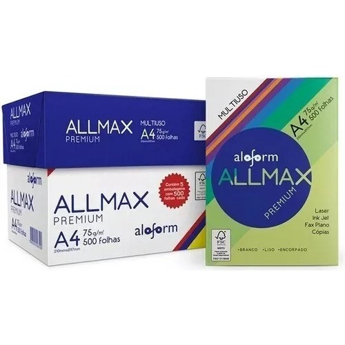 Papel A4 Caixa Sulfite Premium All Max 2500 Folhas Shopee Brasil 1749