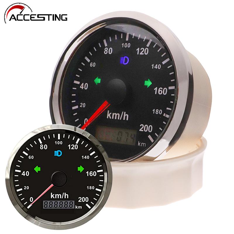 85mm 0-200km/h Velocímetro GPS À Prova D'água Kilometro Para Barco De Motocicleta