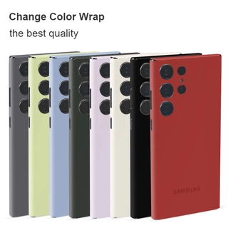 Pele De Decalque De Cor Lisa Para Samsung Galaxy S23 S22 Ultra Plus Capa De Filme Protetor De Tela Traseira 3M Com Adesivo Logotipo Matte