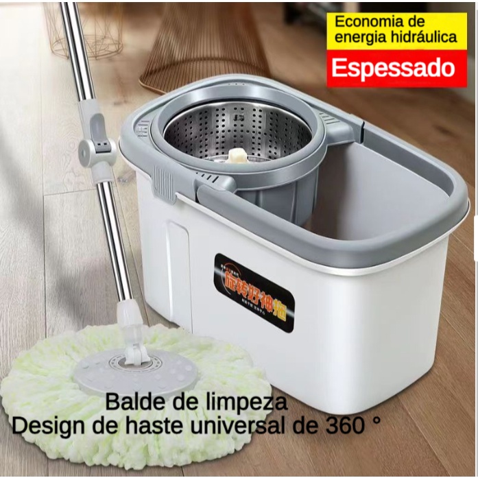 Conjunto de Esfregão Mop Esfregão Com Cesto Para Mop 360 Spin Esfregão 14 Litros Limpeza Resistente Centrífuga Balde