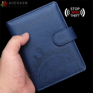 MIOSHOP Porta-Passaporte Pacote Multifuncional De Documentos Em Couro Carteira RFID