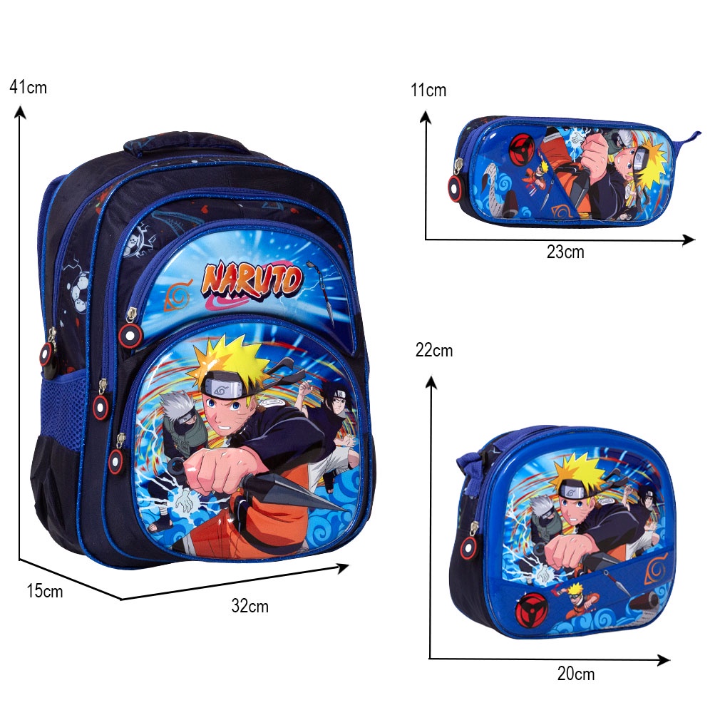 Mochila Escolar Naruto Uzumaki Desenho Rodinha G Meninos - Kids