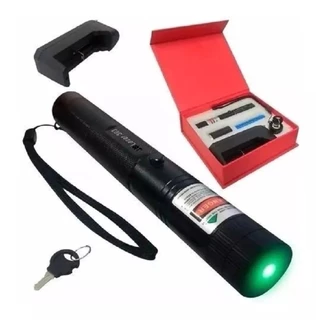 Caneta Laser Laser Pointer Verde com Bateria Recarregável com Chave de Segurança