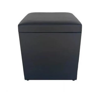 Puff Baú Decorativo Porta Objetos - Preto