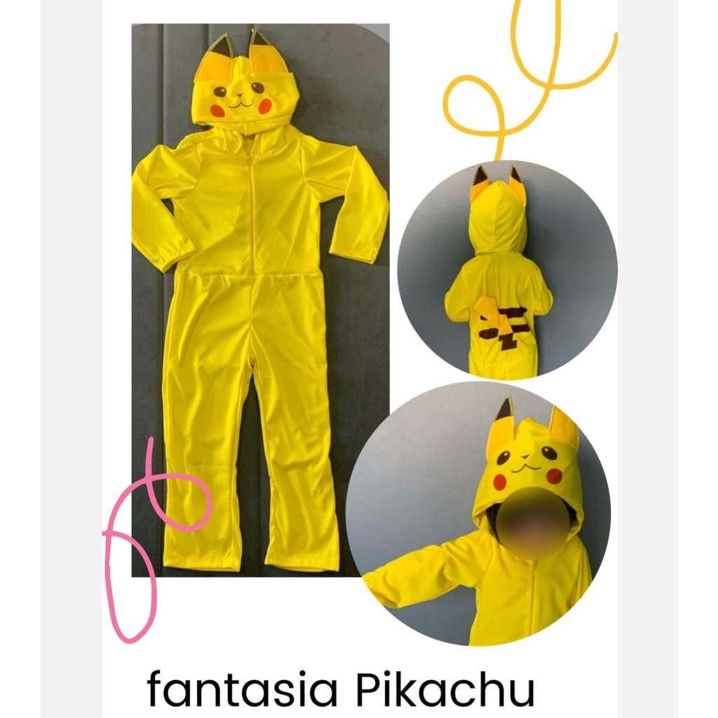 Fantasia Pikachu Pokémon infantil masculino festa aniversario