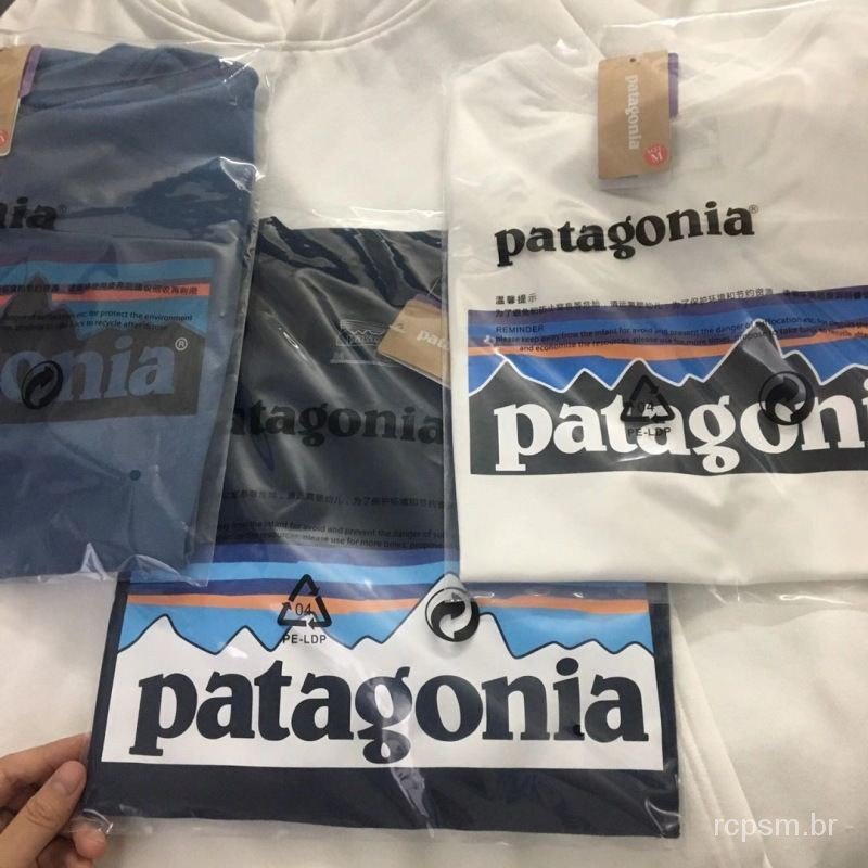 Patagonia Mapa Round-gola carta impressão algodão t-shirt