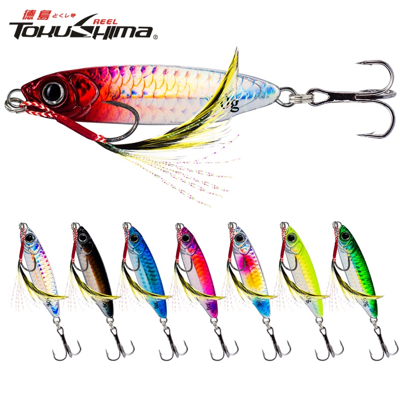 1Pc Isca De Pesca Metálica Pesada Afundamento Lento 7g/10g/15g/20g/25g/30g 8colores Dura A Laser