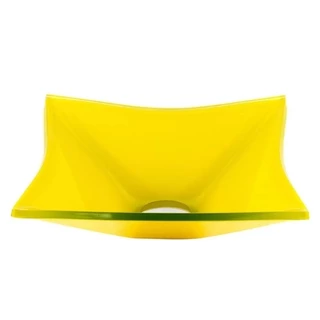 CUBA DE VIDRO QUADRADA 31CM AMARELA