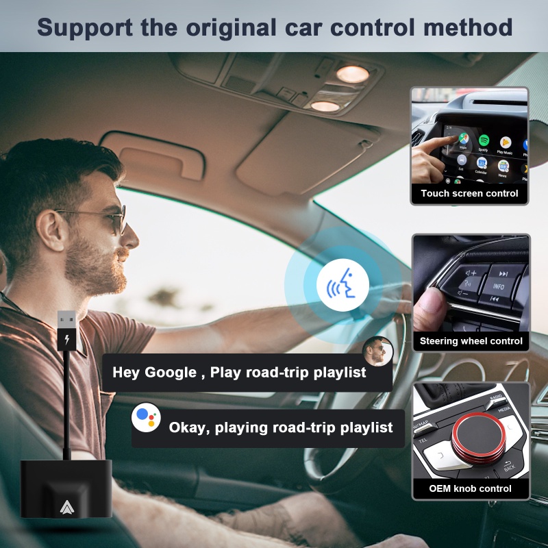 Adaptador Sem Fio Android Auto Para Carros Automotivos Com De Fábrica OEM  Plug & Play Easy Setup , Converte O